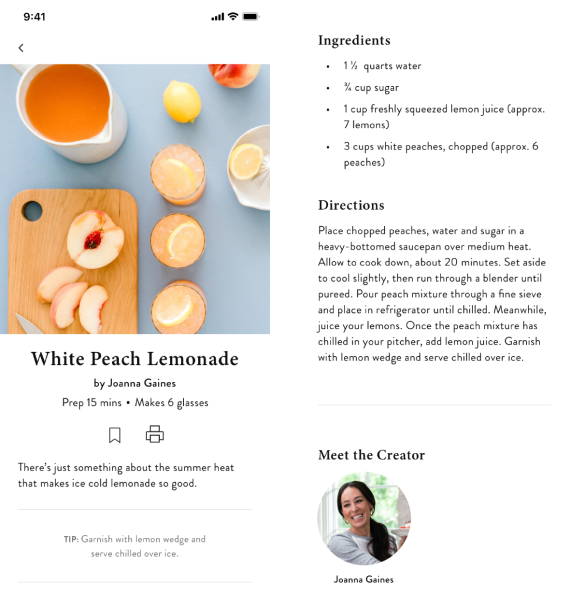 Downloadable recipes